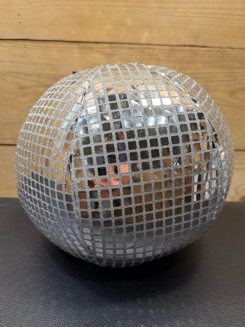 3/$15* Room Essentials Silver Mirror Mosaic Disco Ball Toss Pillow - 10” Dia NWT